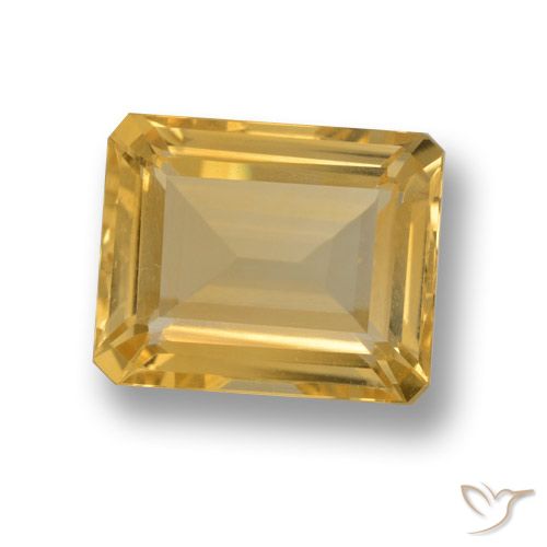 4.15ct Натуральный Золотой Цитрин, Изумрудная огранка, VVS-VS