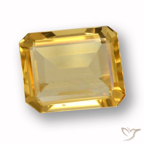 3.37ct Натуральный Золотой Цитрин, Изумрудная огранка, VVS-VS