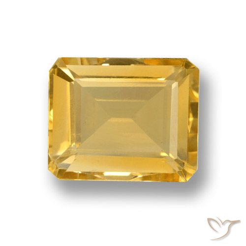4.27ct Натуральный Золотой Цитрин, Изумрудная огранка, VVS-VS
