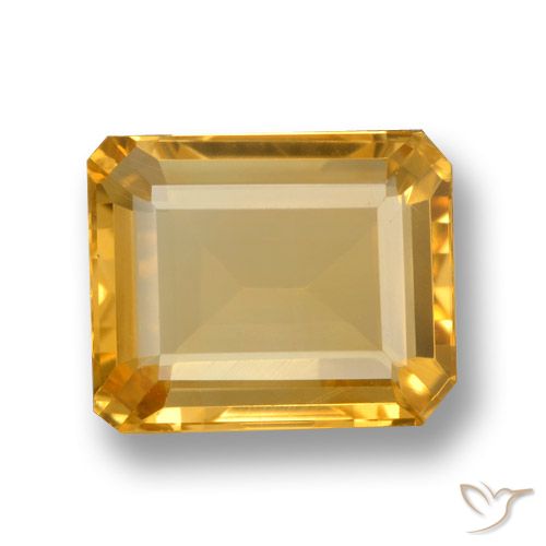4.10ct Натуральный Оранжево-золотой Цитрин, Изумрудная огранка, VVS-VS