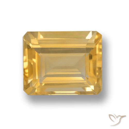 4.20ct Натуральный Среднее золото Цитрин, Изумрудная огранка, Чистота VVS