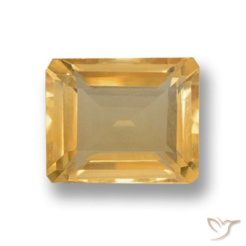 4.27ct Натуральный Светло-оранжево-золотой Цитрин, Изумрудная огранка, VVS-VS