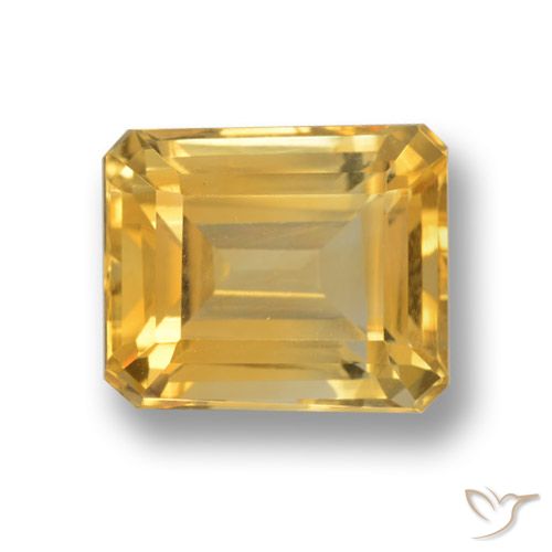 5.21ct Натуральный Золотой Цитрин, Изумрудная огранка, VVS-VS
