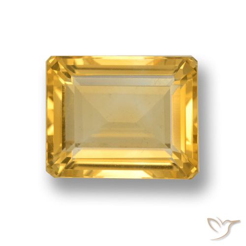 4.65ct Натуральный Золотой Цитрин, Изумрудная огранка, Чистота VVS