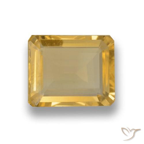 3.65ct Натуральный Золотой Цитрин, Изумрудная огранка, VVS-VS