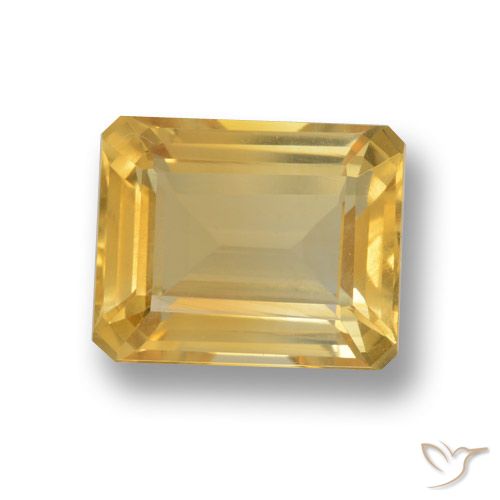 4.32ct Натуральный Среднее золото Цитрин, Изумрудная огранка, Чистота VVS
