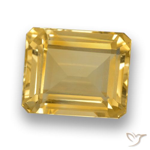 4.46ct Натуральный Золотой Цитрин, Изумрудная огранка, Чистота VVS