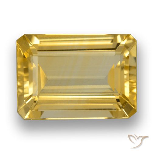 6.21ct Натуральный Средний золотой Цитрин, Изумрудная огранка, Чистота VVS