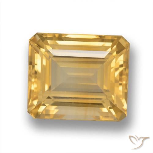 5.65ct Натуральный Среднее золото Цитрин, Изумрудная огранка, VVS-VS