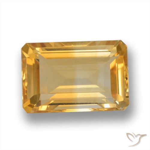 4.07ct Натуральный Темно-золотой Цитрин, Изумрудная огранка, VVS-VS