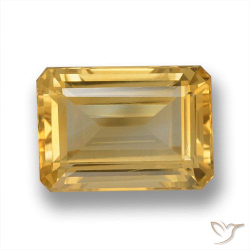 7.86ct Натуральный Среднее золото Цитрин, Изумрудная огранка, VVS-VS