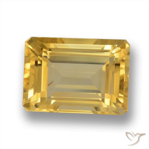 7.63ct Натуральный Золотой Цитрин, Изумрудная огранка, VVS-VS