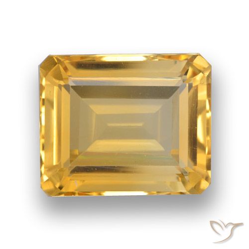 4.16ct Натуральный Средне-темный золотистый Цитрин, Изумрудная огранка, Чистота VVS