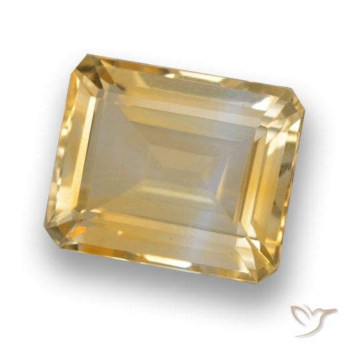 4.15ct Натуральный Золотой Цитрин, Изумрудная огранка, Чистота VVS