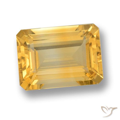 7.40ct Натуральный Среднее золото Цитрин, Изумрудная огранка, VVS-VS