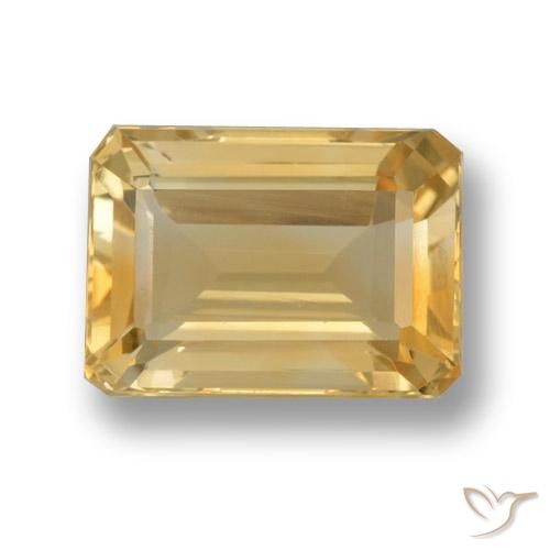 7.85ct Натуральный Золотой Цитрин, Изумрудная огранка, VVS-VS