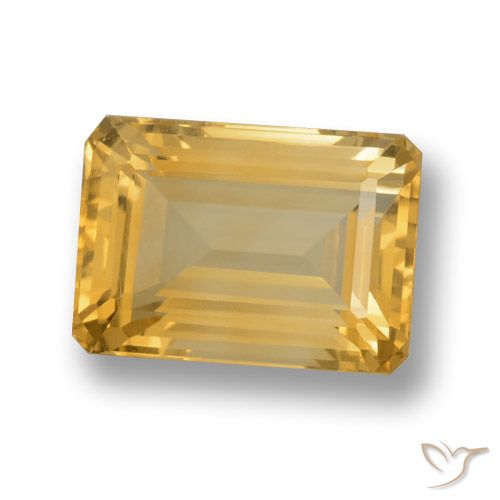 7.80ct Натуральный Среднее золото Цитрин, Изумрудная огранка, VVS-VS