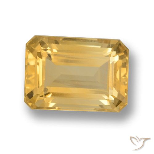 7.25ct Натуральный Среднее золото Цитрин, Изумрудная огранка, VVS-VS