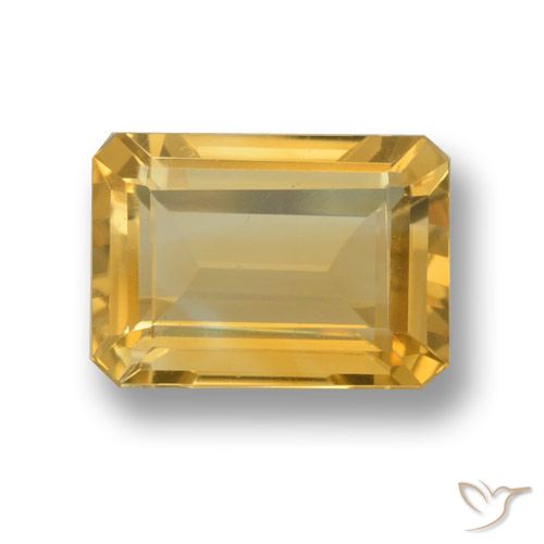 6.64ct Натуральный Золотой Цитрин, Изумрудная огранка, VVS-VS