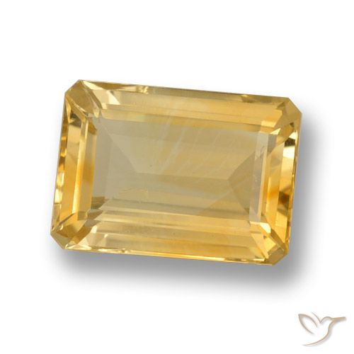 7.22ct Натуральный Золотой Цитрин, Изумрудная огранка, VVS-VS