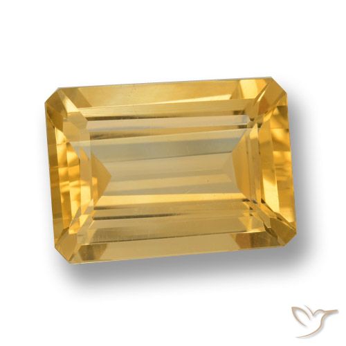 6.63ct Натуральный Золотой Цитрин, Изумрудная огранка, VVS-VS