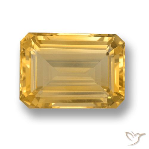 7.52ct Натуральный Среднее золото Цитрин, Изумрудная огранка, Чистота VVS