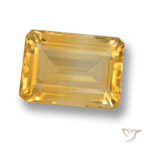 7.06ct Натуральный Темно-золотой апельсин Цитрин, Изумрудная огранка, Чистота VVS