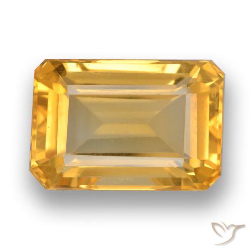 4.54ct Натуральный Темно-золотой апельсин Цитрин, Изумрудная огранка, VVS-VS