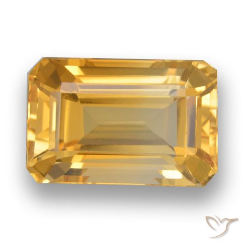4.63ct Натуральный Темно-золотой апельсин Цитрин, Изумрудная огранка, VVS-VS