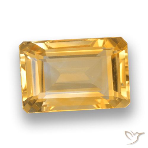 4.50ct Натуральный Темно-золотой апельсин Цитрин, Изумрудная огранка, Чистота VVS