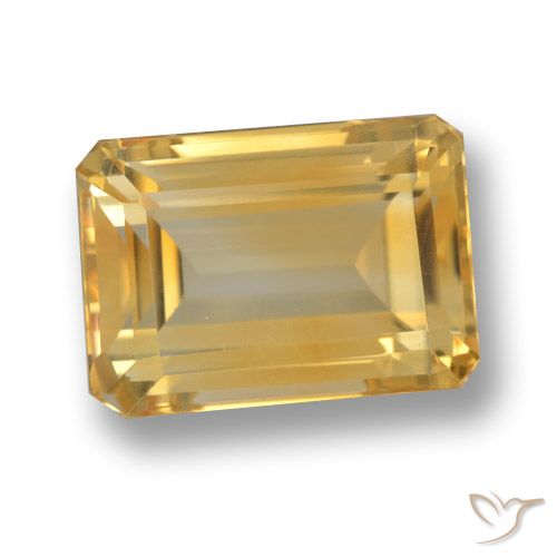 8.66ct Натуральный Золотой Цитрин, Изумрудная огранка, Чистота VVS