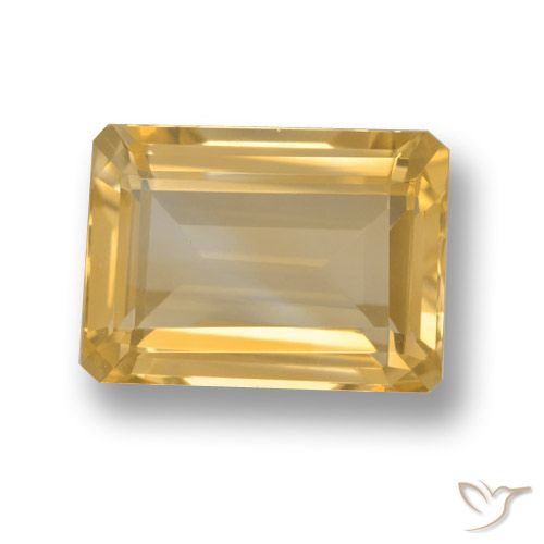 7.24ct Натуральный Золотой Цитрин, Изумрудная огранка, Чистота VVS