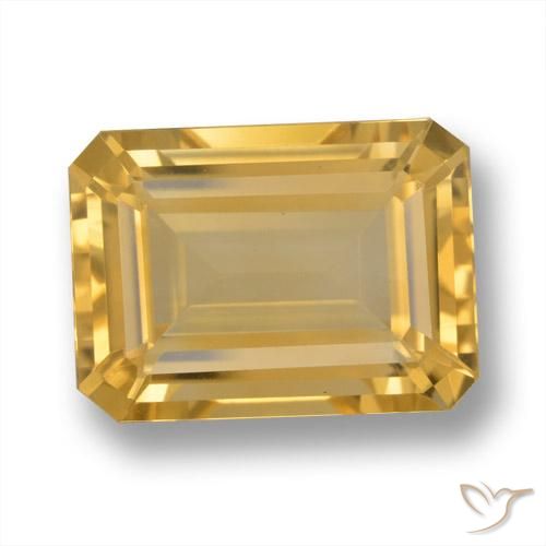 6.84ct Натуральный Золотисто-оранжевый Цитрин, Изумрудная огранка, Чистота VVS