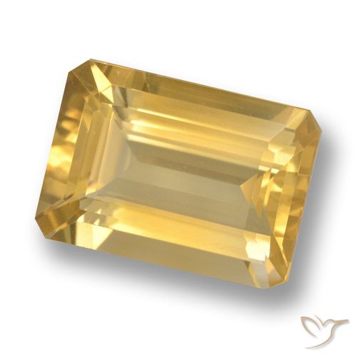 6.24ct Натуральный Среднее золото Цитрин, Изумрудная огранка, VVS-VS