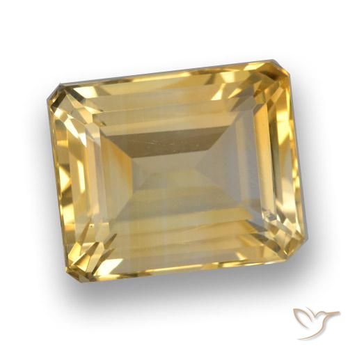 4.83ct Натуральный Светло-золотистый Цитрин, Изумрудная огранка, VVS-VS