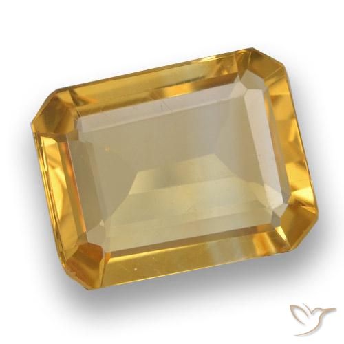2.96ct Натуральный Темно-золотой апельсин Цитрин, Изумрудная огранка, VVS-VS