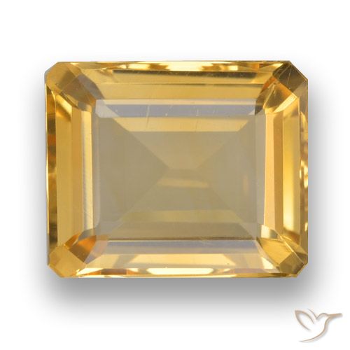 3.92ct Натуральный Темно-золотой апельсин Цитрин, Изумрудная огранка, VVS-VS