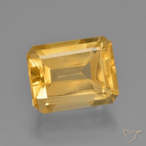 4.58ct Натуральный Среднее золото Цитрин, Изумрудная огранка, Чистота VS