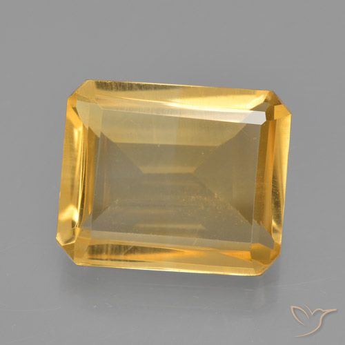 4.75ct Натуральный Темно-золотой апельсин Цитрин, Изумрудная огранка, Чистота VS