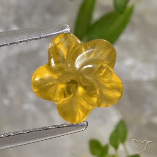 1.45ct Натуральный Золотисто-оранжевый Цитрин, Огранка Цветок, Прозрачный
