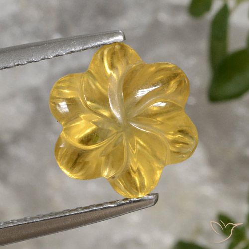 3.23ct Натуральный Среднее золото Цитрин, Огранка Цветок, Прозрачный