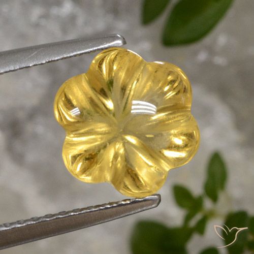 2.69ct Натуральный Золотой Цитрин, Огранка Цветок, Прозрачный