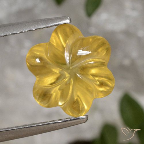 3.29ct Натуральный Золотой Цитрин, Огранка Цветок, Прозрачный