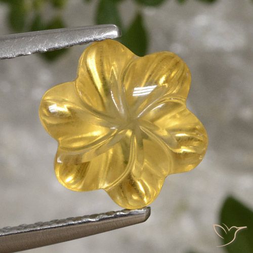 2.51ct Натуральный Яркое золото Цитрин, Огранка Цветок, Прозрачный