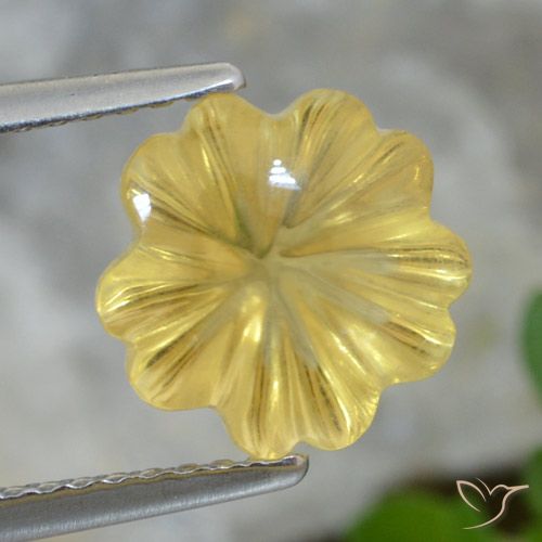 3.07ct Натуральный Светло-желтый Цитрин, Огранка Цветок, Прозрачный