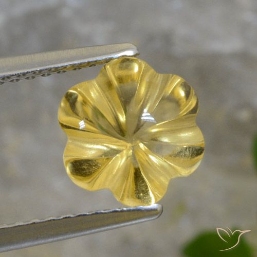 1.73ct Натуральный Светлое золото Цитрин, Огранка Цветок, Прозрачный