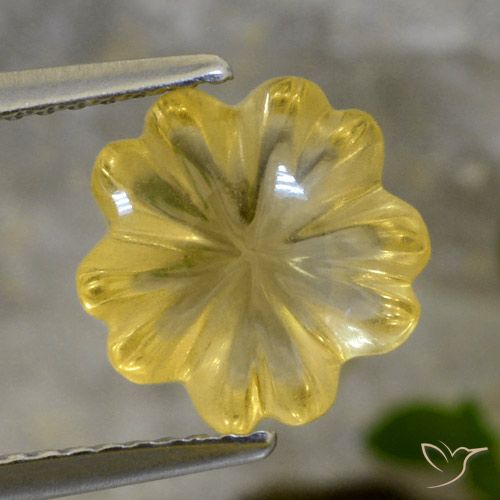 2.53ct Натуральный Средний желтый Цитрин, Огранка Цветок, Прозрачный