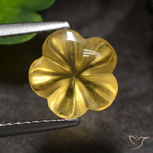 2.18ct Натуральный Золотисто-оранжевый Цитрин, Огранка Цветок, Полупрозрачный