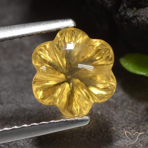 1.96ct Натуральный Яркое золото Цитрин, Огранка Цветок, Прозрачный