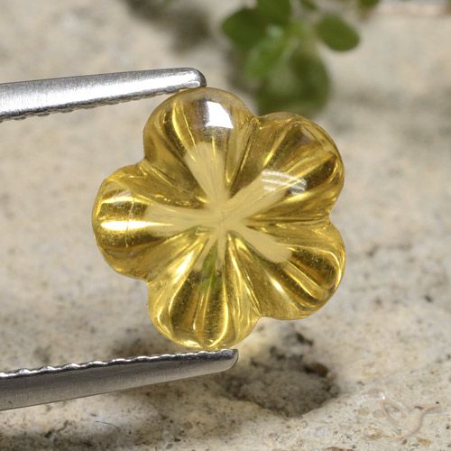 2.65ct Натуральный Золотой Цитрин, Огранка Цветок, Прозрачный